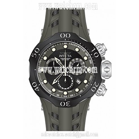 Invicta Venom Chronograph Black and Grey Dial Grey Silicone Men's Watch 16990