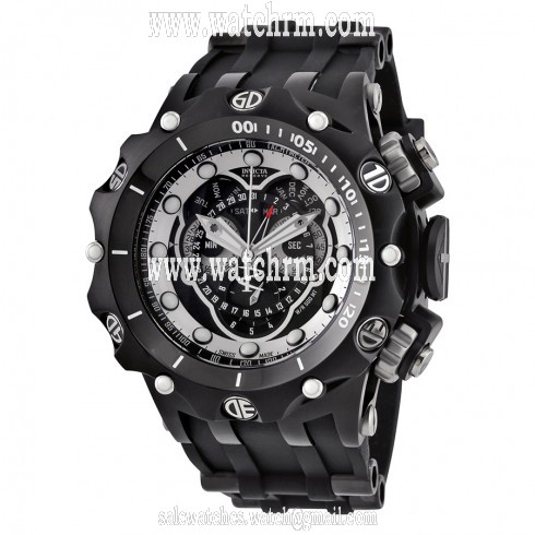 Invicta Venom Chronograph Black and Silver Dial Black Silicone Men's Watch 20431