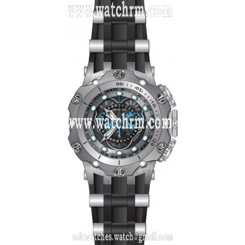 Invicta Venom Chronograph Black and Silver Dial Black Silicone Men's Watch 20422