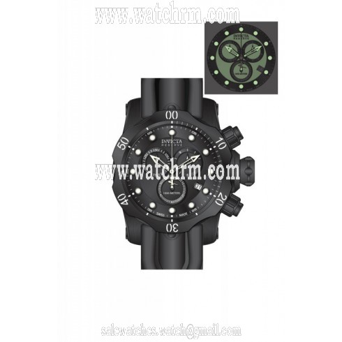 Invicta Venom Chronograph Black Dial Black Polyurethane Men's Watch 80578