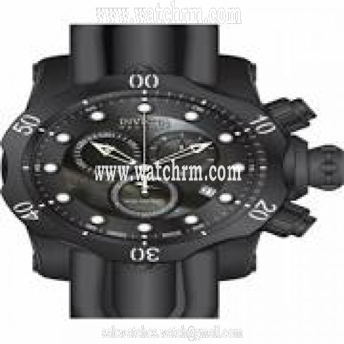 Invicta Venom Chronograph Black Dial Black Polyurethane Men's Watch 80580