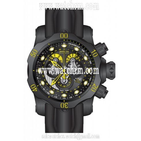 Invicta Venom Chronograph Black Dial Black Silicone Men's Watch 14459