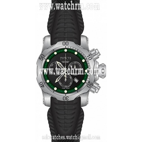 Invicta Venom Chronograph Black Dial Black Silicone Men's Watch 19006