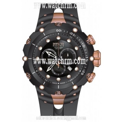 Invicta Venom Chronograph Black Dial Black Synthetic Rubber Men's Watch 80484
