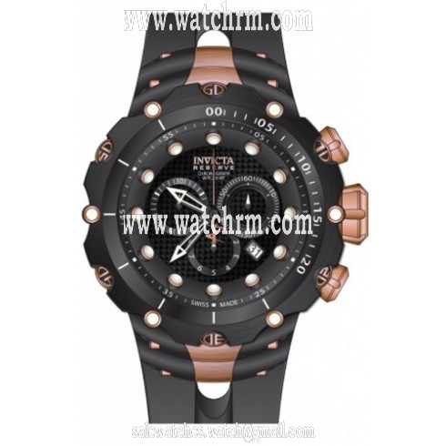 Invicta Venom Chronograph Black Dial Black Synthetic Rubber Men's Watch 80485