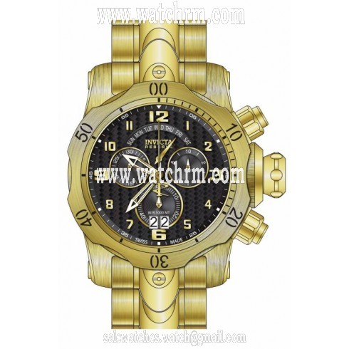 Invicta Venom Chronograph Black Dial Gold-plated Stainless Steel Men's Watch 17634