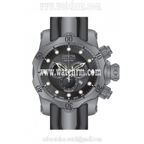 Invicta Venom Chronograph Black Dial Grey Silicone Men's Watch 14167