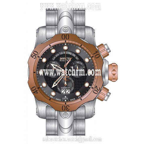 Invicta Venom Chronograph Black Dial Stainless Steel Men's Watch 15553