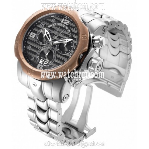 Invicta Venom Chronograph Black Wave Pattern Dial Stainless Steel Men's Watch 17636