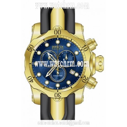 Invicta Venom Chronograph Blue Dial Black Polyurethane Men's Watch 16148