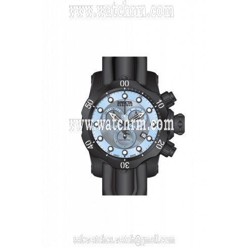 Invicta Venom Chronograph Blue Dial Black Polyurethane Men's Watch 80581