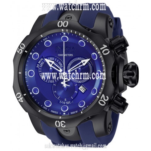 Invicta Venom Chronograph Blue Dial Blue Polyurethane Men's Watch 11972