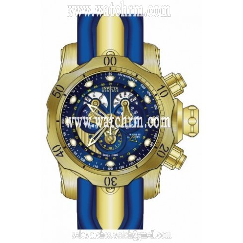 Invicta Venom Chronograph Blue Dial Blue Polyurethane Men's Watch 14465