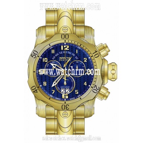 Invicta Venom Chronograph Blue Dial Gold-plated Stainless Steel Men's Watch 17635