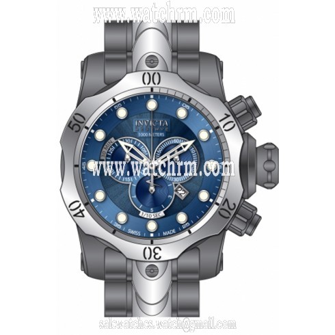 Invicta Venom Chronograph Blue Dial Gunmetal Ion-plated Men's Watch 13877