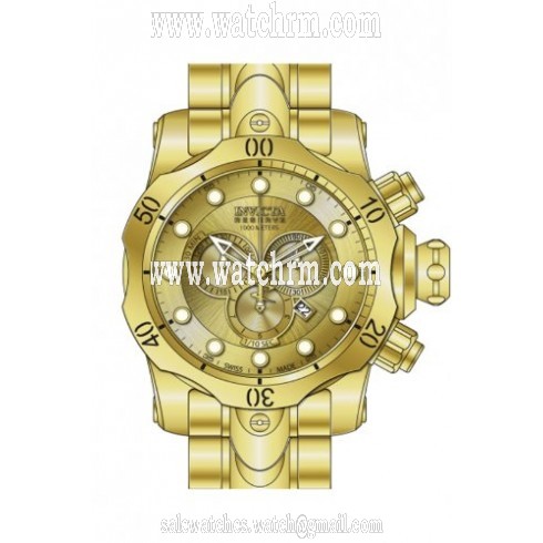 Invicta Venom Chronograph Champagne Dial Gold Ion-plated Men's Watch 14503