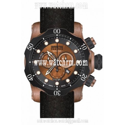 Invicta Venom Chronograph Copper Dial Black Leather Men's Watch 15987