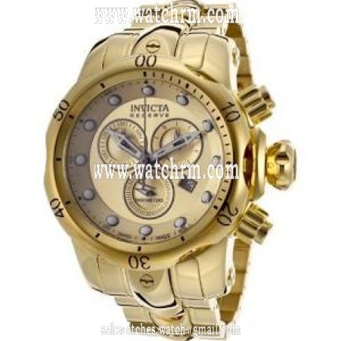 Invicta Venom Chronograph Gold Dial 18kt Gold Ion-plated Men's Watch 13903