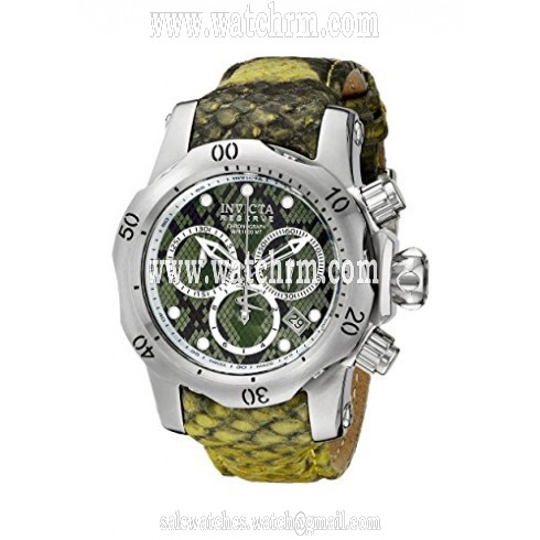 Invicta Venom Chronograph Green Dial GreenLeather Men's Watch 18310
