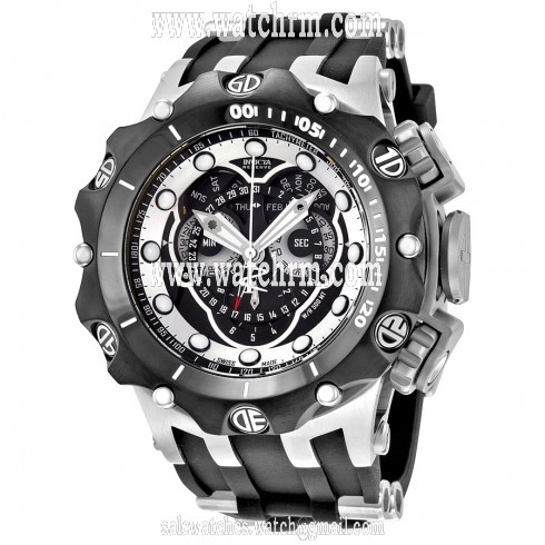 Invicta Venom Chronograph Gunmetal Dial Black Silicone Men's Watch 20427