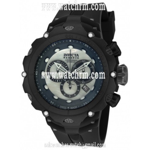 Invicta Venom  Chronograph Mother of Pearl Dial Black Silicone Men's Watch 18454