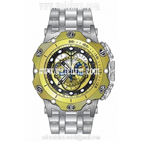 Invicta Venom Chronograph Multi-Function Black and Gold Dial Stainless Steel Men's Watch 16807