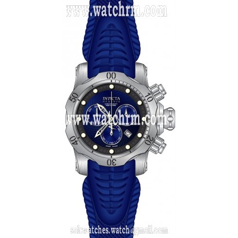 Invicta Venom Chronograph Navy Dial Navy Silicone Men's Watch 19010