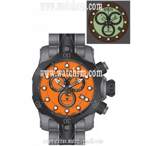 Invicta Venom Chronograph Orange Dial Black and Gunmetal Ion-plated Men's Watch 80685