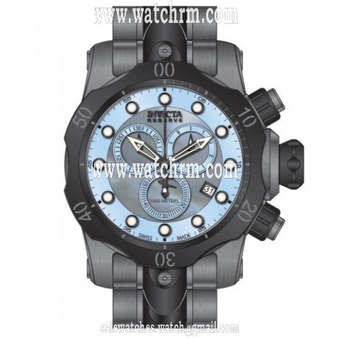 Invicta Venom Chronograph Platinum Mother of Pearl Dial Gunmetal Ion-plated Men's Watch 80689