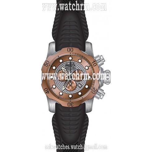 Invicta Venom  Chronograph  Rose and Silver Dial Black Silicone Men's Watch 20442
