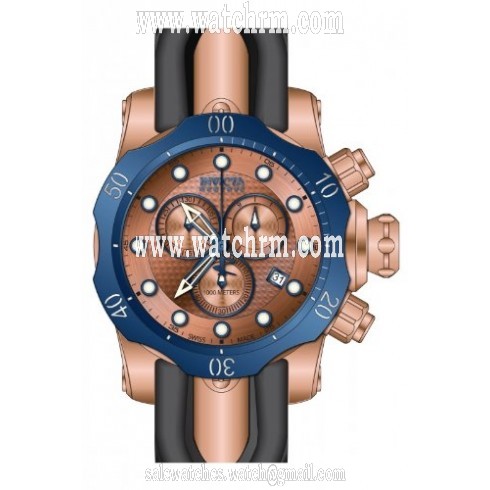 Invicta Venom Chronograph Rose Dial Black Polyurethane Men's Watch 16153