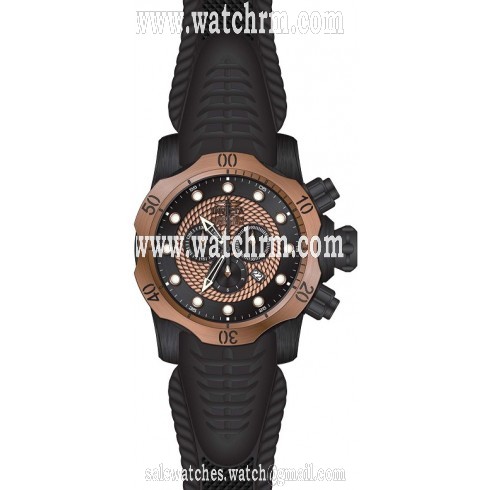 Invicta Venom Chronograph Rose Dial Men's Black Silicone Men's Watch 20445