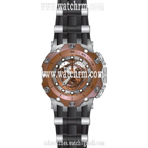 Invicta Venom Chronograph Rose Gold and Silver Dial Black Silicone Men's Watch 20426
