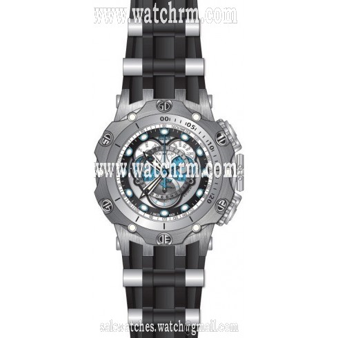 Invicta Venom Chronograph Silver and Black Dial Black Silicone Men's Watch 20423