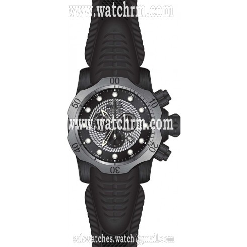 Invicta Venom Chronograph Silver and Black Dial Black Silicone Men's Watch 20446