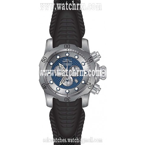 Invicta Venom Chronograph Silver and Blue Dial BlackSilicone Men's Watch 20440