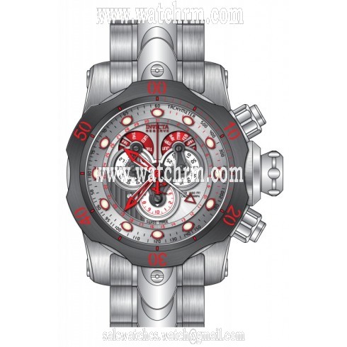 Invicta Venom Chronograph Silver Dial Stainless Steel Men's Watch 14466