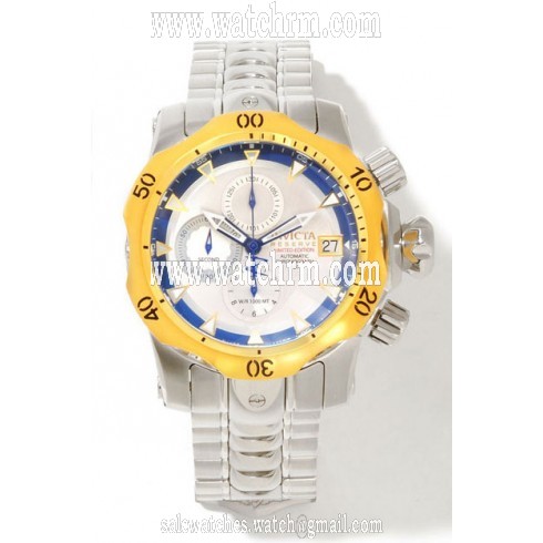 Invicta Venom Chronograph Silver-tone Dial Stainless Steel Men's Watch 10169