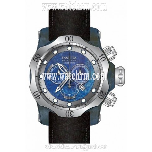 Invicta Venom Chronograph Titanium Dial Black Leather Men's Watch 15997