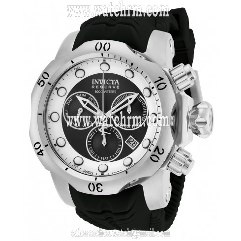 Invicta Venom Chronograph White and Black Dial Black Silicone Men's Watch 19913