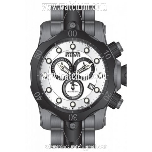 Invicta Venom Chronograph White Dial Black and Gunmetal Ion-plated Men's Watch 80686