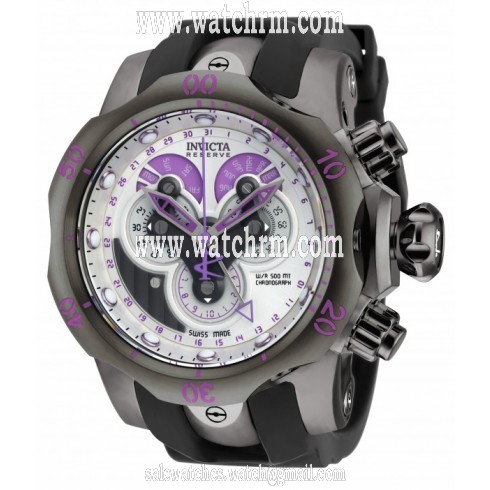 Invicta Venom Chronograph White Dial Grey Polyurethane Men's Watch 18534