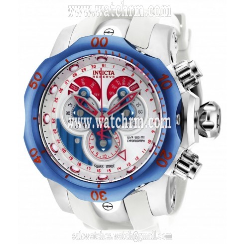 Invicta Venom Chronograph White Dial White Polyurethane Men's Watch 18536