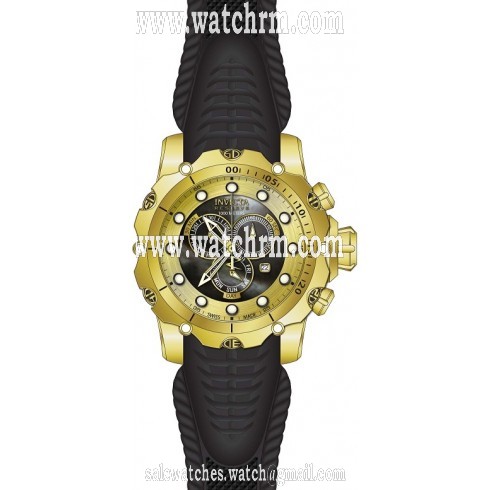 Invicta Venom Chronopgraph Black and Gold Dial Black Silicone Men's Watch 20401