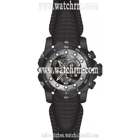 Invicta Venom Chronopgraph Black and Silver Dial Black Silicone Men's Watch 20399