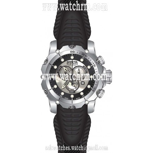 Invicta Venom Chronopgraph Silver and Black Dial Black Silicone Men's Watch 20395