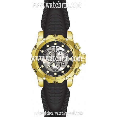 Invicta Venom Chronopgraph Silver and Black Dial Black Silicone Men's Watch 20400