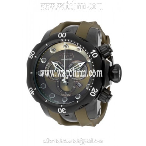 Invicta Venom Olive Green Rubber Quartz Chrono Men's Watch 11976
