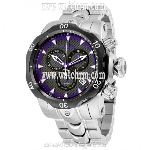 Invicta Venom Purple Dial Stainless Steel Men's Watch 10177