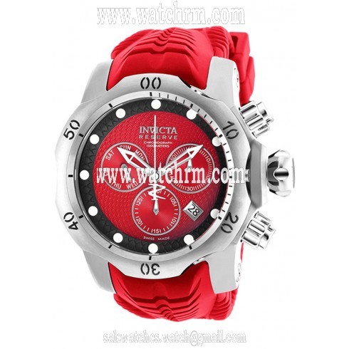 Invicta Venom Red Dial Men's Red Leather Chronograph Watch 19009